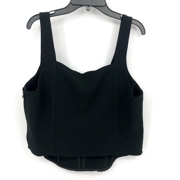 ROYALTY BY MALUMA Women's Corset Crop Top Black Size 14 Square Neck Tank NWT - Picture 7 of 11